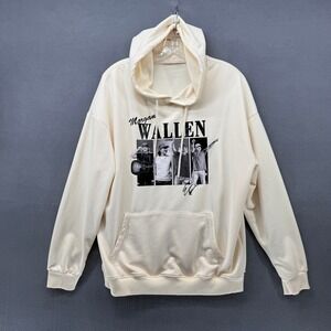 Morgan Wallen Graphic Hoodie Adult Large Cream Country Music Concert Sweatshirt